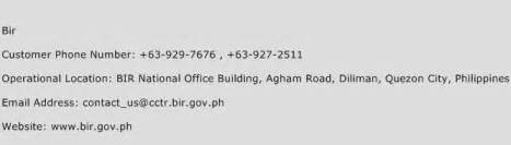 bir customer service|bir hotline number.